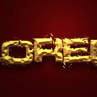 Design a Realistic Crumbled Gold Text Effect