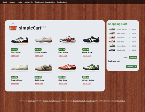 Simplecart in 40 Free High-Quality WordPress Themes