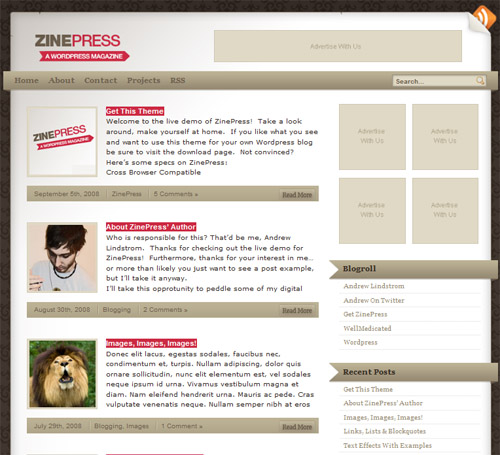 Zinepress-theme in 40 Free High-Quality WordPress Themes