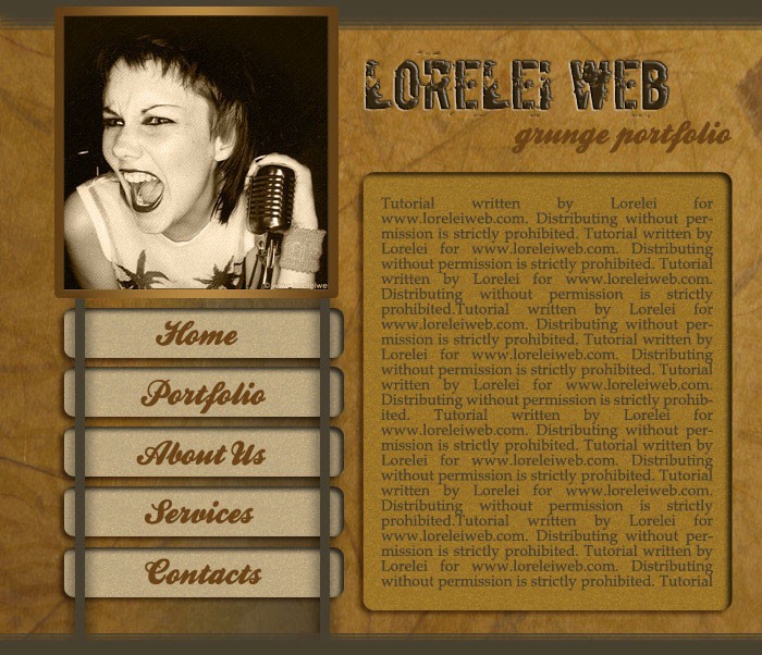 Design A Professional Art Grunge Web Layout - Photoshop Tutorials Lorelei Web Design