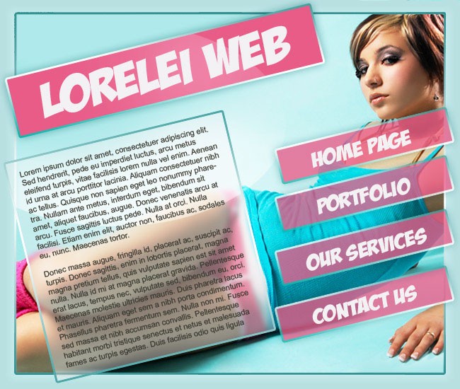 Sexy Portfolio Template Making a Gorgeous Splash Page - Photoshop Tutorials Lorelei Web Design
