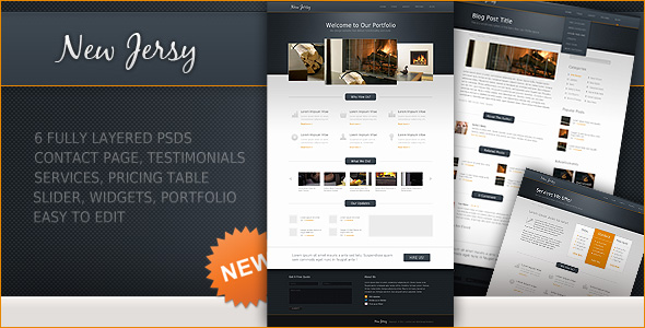 1 New Premium Download: New Jersey Full Template 6 PSD Files - Premium Downloads Lorelei Web Design