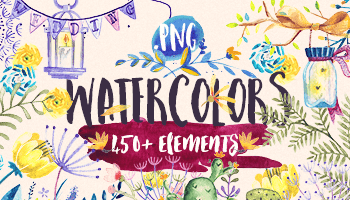 Download 540+ Beautiful Watercolor Elements - Blog Lorelei Web Design
