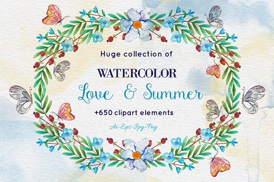 Download Over 650 Amazing Watercolor Elements - Blog Lorelei Web Design