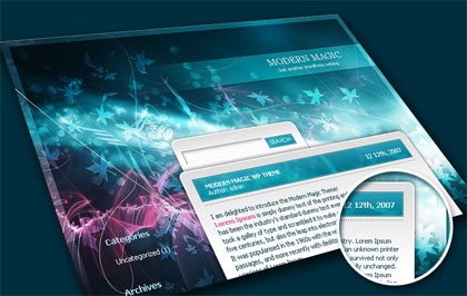 Modern Magic - Free WordPress Theme - Photoshop Resources Lorelei Web Design