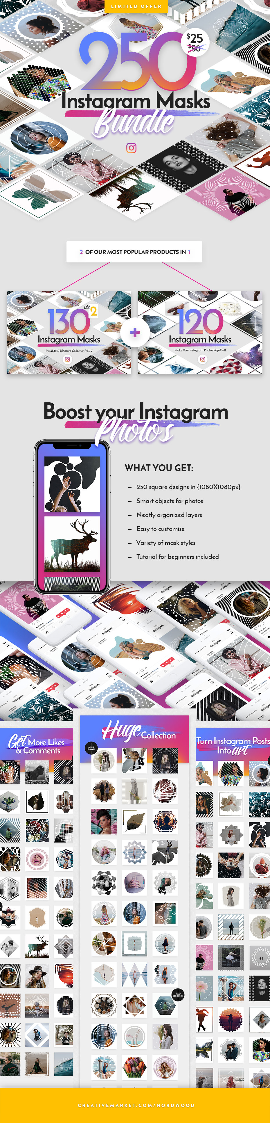 Download the Ultimate Collection of InstaMask for Instagram - Web Graphics & UI Lorelei Web Design