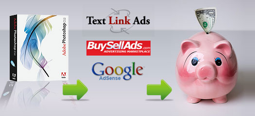 How to Make Money Online from Photoshop Tutorials - Photoshop Resources Lorelei Web Design manemoneywithads.jpg